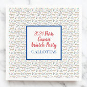 2024 Paris Games Zomer Watch Party gepersonaliseer Servet