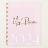 2024 Pink & Gold Mois & Weekly Planner (Devant)