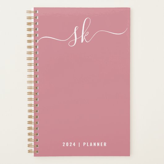 2024 Pink Weekly Mois Non Daté Planificateur (Devant)