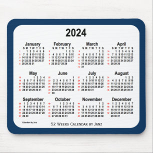 2024 Politie Box Blue 52 Weeks Agenda van Janz Muismat