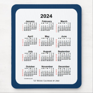 2024 Politiedoos Blauw 52-weekagenda van Janz Muismat