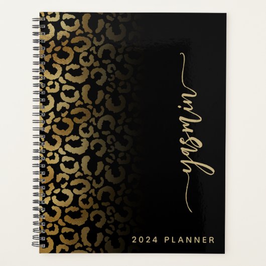 2024 Ports Leopard d'Or Noir Personnalisés (Devant)