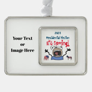 2024 Presidentiële verkiezingen, het komt eraan! Verzilverd Kader Ornament