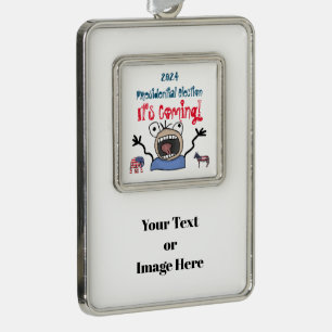 2024 Presidentiële verkiezingen, het komt eraan! Verzilverd Kader Ornament