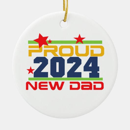 2024 Proud New Dad Ornament (Voorkant)