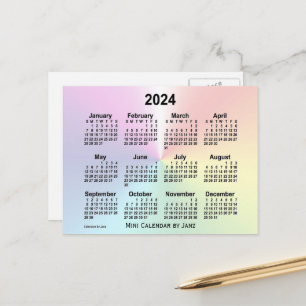 2024 Rainbow Cloud Mini Kalender van Janz Briefkaart