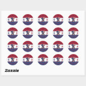 2024 Red Blue Vrijheid, Gelijkheid, Gerechtigheid  Ronde Sticker (Vel)
