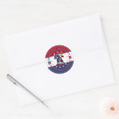 2024 Red Blue Vrijheid, Gelijkheid, Gerechtigheid  Ronde Sticker (Envelop)