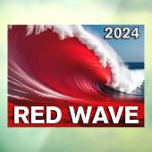 2024 RED WAVE - Opvallende tsunami oceaangolf Raamsticker (Vel 3)