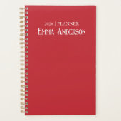 2024 Rode Naam Wekelijkse Maandelijkse Planner (Voorkant)