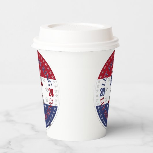 2024 Rood en Blauw Laat Vrijheidsring Vrijheidsbel Papieren Bekers (Links)