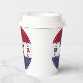 2024 Rood en Blauw Laat Vrijheidsring Vrijheidsbel Papieren Bekers (Rechts)