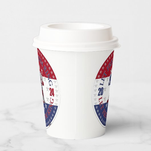 2024 Rood en Blauw Laat Vrijheidsring Vrijheidsbel Papieren Bekers (Rechts)