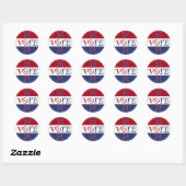 2024 Rood en Blauw STEMMEN Script Ronde Sticker (Vel)