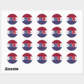 2024 Rood en blauw Uw stem telt Ronde Sticker (Vel)