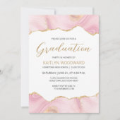 2024 Roze Goud Agate Graduation Party Kaart (Voorkant)