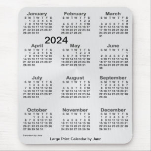 2024 Silver Large Print Calendar van Janz Muismat