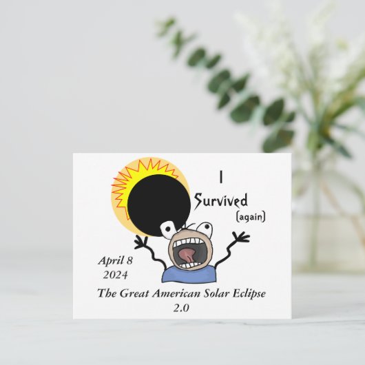 2024 Solar Eclipse Survival Edition Briefkaart (Staand voorkant)