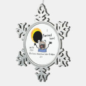 2024 Solar Eclipse Survival Edition Tin Sneeuwvlok Ornament (Rechts)