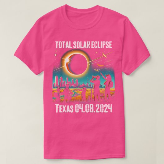 2024 Solar Eclipse Texas USA Totaliteit T-shirt (Design voorkant)