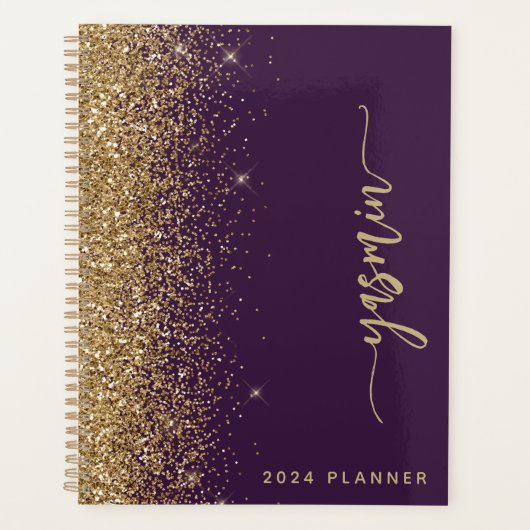 2024 Strass Violet Or Personnalisé (Devant)