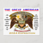 2024 Totaal Solar Eclipse Briefkaart (Voorkant)