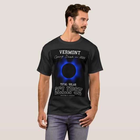2024 Totaal Solar Eclipse Vermont USA Totality Art T-shirt (Voorkant volledig)