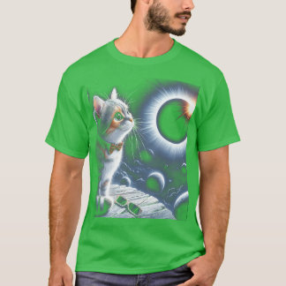 2024 Totaal Zonne-eclips Cat Watching Totaal Zonne T-shirt
