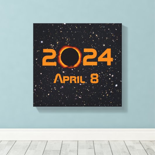 2024 Totaal zonnecrispdatum Starry Sky Canvas Afdruk (Insitu (Houten vloer))
