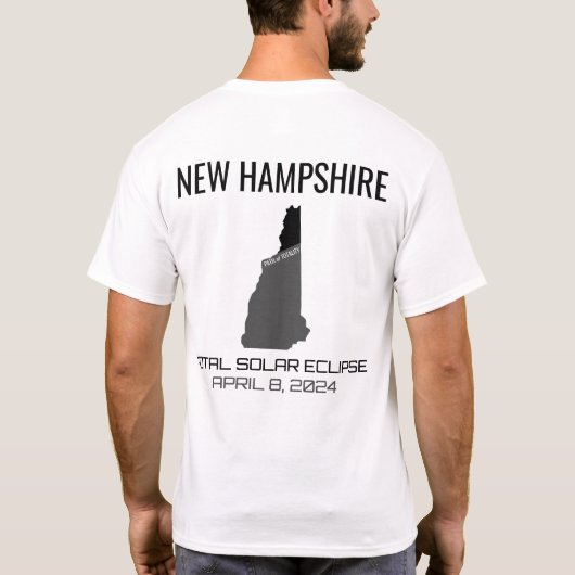 2024 Total Solar Eclipse New Hampshire T-Shirt (Dos)