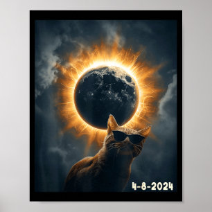 2024 Totale Zonsverduistering 8 april Grappige Vin Poster