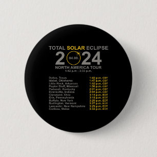 2024 totale zonsverduistering april 8 pad van de e ronde button 5,7 cm