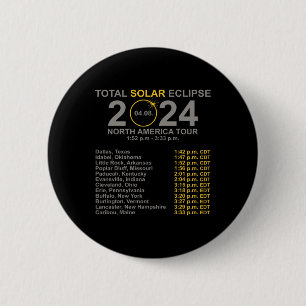 2024 totale zonsverduistering april 8 pad van de e ronde button 5,7 cm