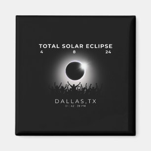 2024 Totale Zonsverduistering Dallas Texas Wat Magneet