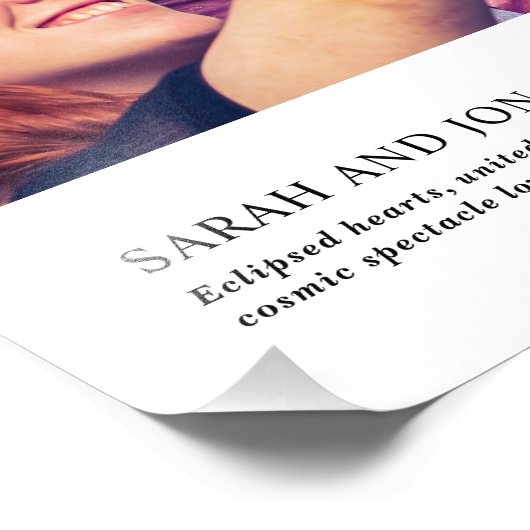 2024 Totale Zonsverduistering Foto Koppels Geschen Foto Afdruk (Hoek)