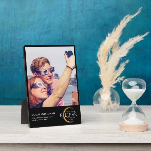 2024 Totale Zonsverduistering Foto Koppels Geschen Fotoplaat (Zijkant)