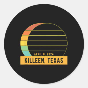 2024 Totale zonsverduistering in Killeen Texas Ronde Sticker