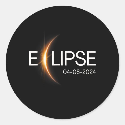 2024 Totality Eclipse Solar 2024 Ronde Sticker (Voorkant)