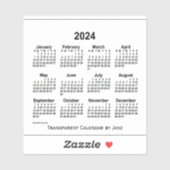 2024 Transparante kalender door Janz Sticker (Vel)