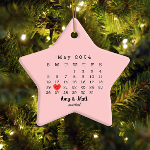 2024 Trouwdatum Sterkalender Getrouwd Keramiek Ornament