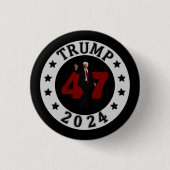 2024 TRUMP 47 RONDE BUTTON 3,2 CM (Voorkant)