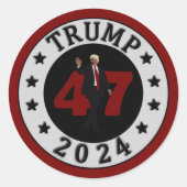2024 TRUMP 47 RONDE STICKER (Voorkant)