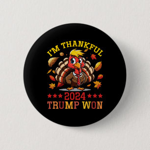 2024 Trump heeft Thanksgiving patriottisch gewonne Ronde Button 5,7 Cm