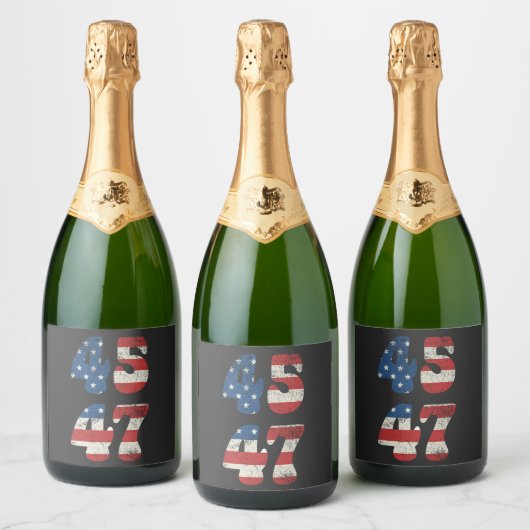 2024 Trump Neem Amerika weer Patriottisch Amerikaa Sparkling Wijnetiket (Flessen)