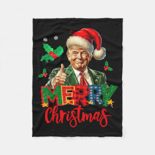 2024 Trump Winnaar Verkiezing Prettig Kerstmis Gra Fleece Deken