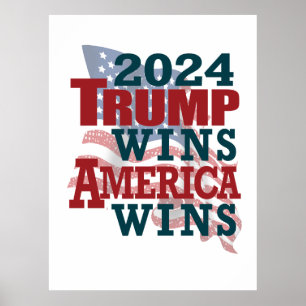 2024 Trump wint - Amerika wint Poster