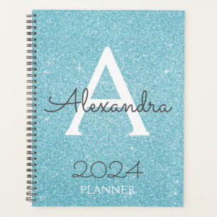 2024 Turquoise Pailleté Glitter Monogramme