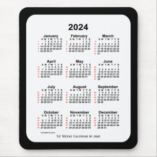 2024 Two Tone Black 52 Week Agenda by Janz Muismat