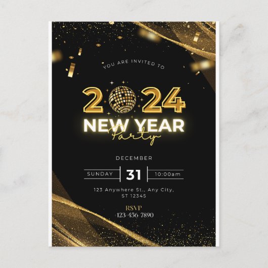 2024 Uitnodiging voor nieuwjaarsfeest (Voorkant)