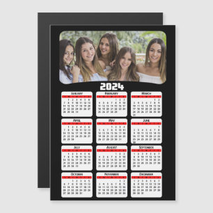 2024 - Uw foto toevoegen - Kalender - Rood